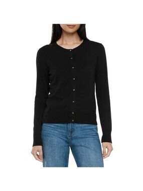 Gap Women's M Black Cotton Button-Up Cardigan Sweater C0661